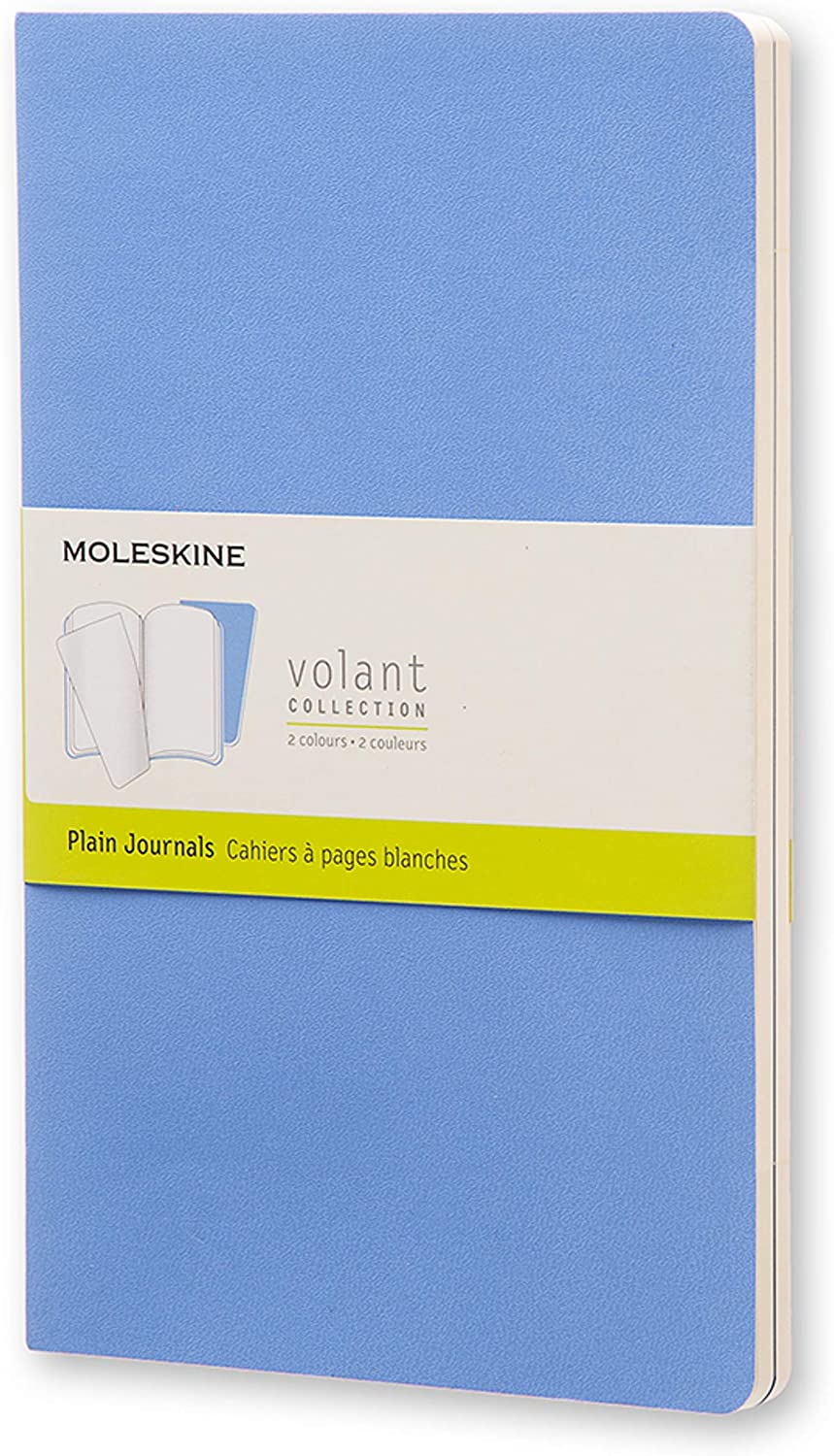 Moleskine Large Volant Powder Blue/Royal Blue Plain Journal