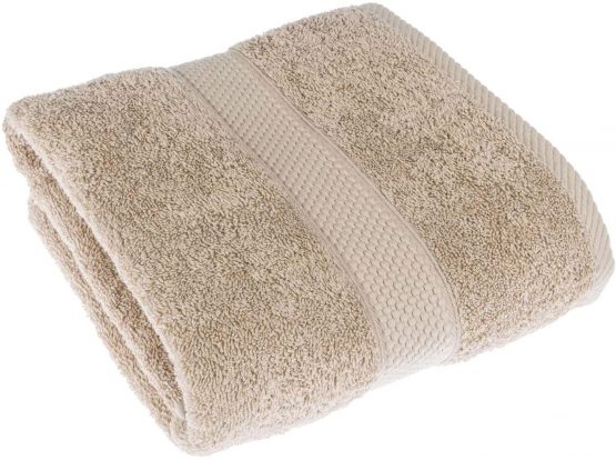 HOMESCAPES Turkish Cotton Bath Towel Stone Very Soft and Absorbent, 500 GSM Heavy Weight for everyday Luxury - Image 4