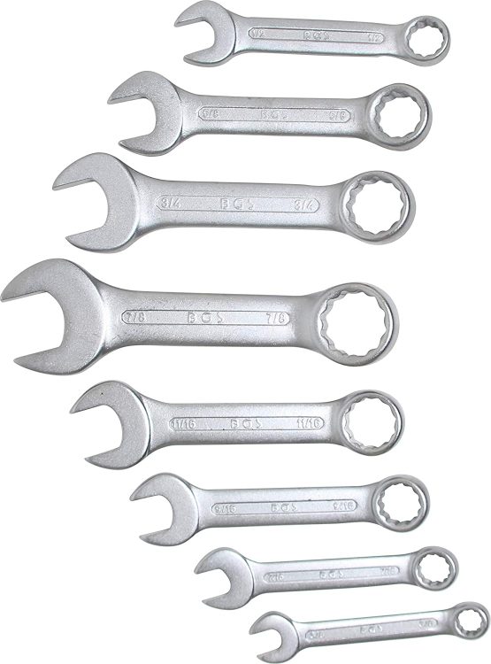 BGS 32140 | Combination Spanner Set | extra short | Inch Sizes | 3/8" - 7/8" | 8 pcs. - Image 2