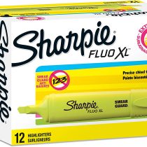 Sharpie Fluo XL Highlighters | Chisel Tip | Fluorescent Yellow | 12 Count