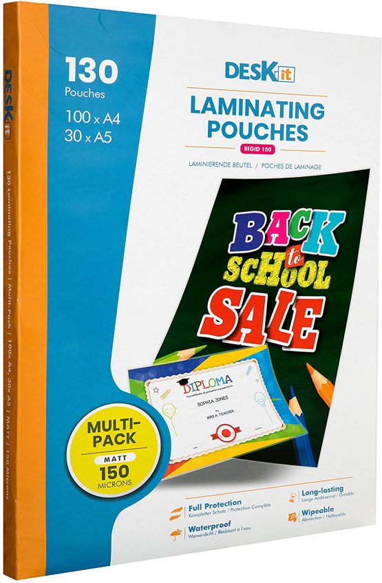 Deskit A4 and A5 Laminating Pouches, Matt, 150 Microns, Multipack of 130. Clear and Durable Presentations with a Modern Finish for Various Projects. - Image 2