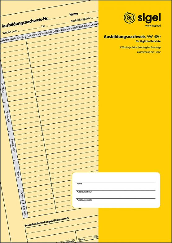 SIGEL A4 Training Record Book 28 Sheets AW480