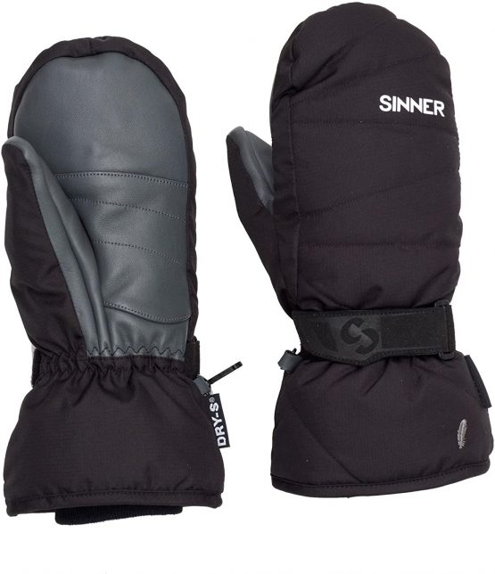 SINNER Women's Winter Breeze Mittens, Black, 2X-Large