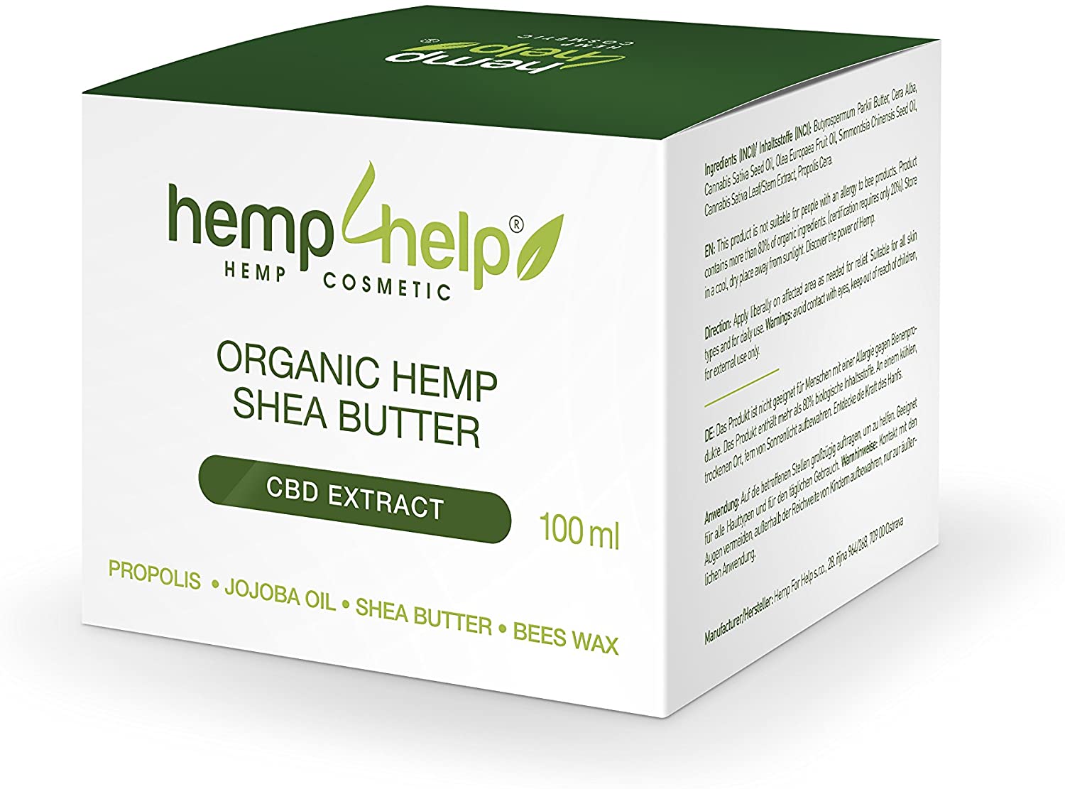 Organic Hemp Shea Butter Cream with Hemp Extract |Body&Face Cream ...