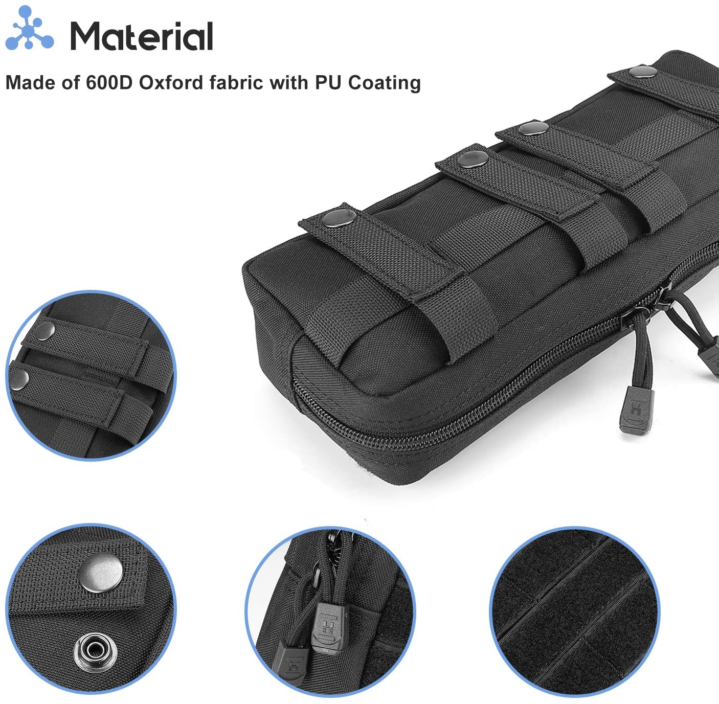 ProCase Tactical Admin Pouch - MOLLE Compatible EDC Organizer For Tools & Gear, Black