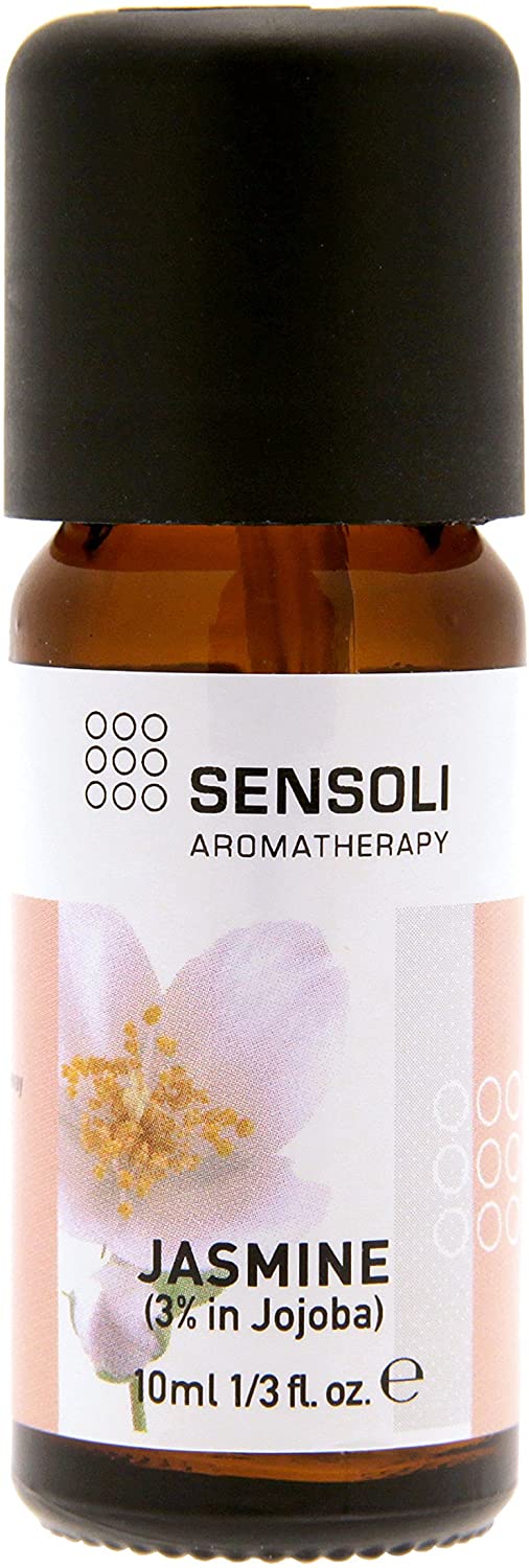 SENSOLI Jasmine Oil 3% Dilution in Jojoba Oil 10ml - Pre-Blended Jasmine Absolute for Skin Care and Massage