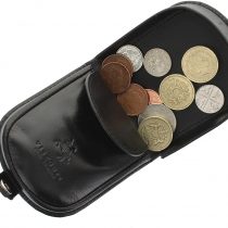 Visconti Monza Collection Vegetable Tanned Leather Tray Coin Purse TRY5 Black