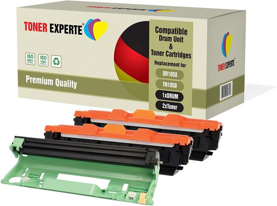TONER EXPERTE® Pack of 2 Compatible DR1050 Imaging Drum Units for Brother HL-1110 HL-1112 DCP-1510 DCP-1512 DCP-1610W DCP-1612W HL-1210W HL-1212W MFC-1810 MFC-1910W (10,000 Pages) - Image 2