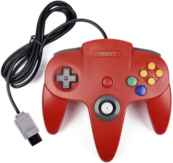 miadore Retro Wired 64 Bit N64 Controller,Wired Gamepad Controller Joystick for N64 Console N 64 System,Red