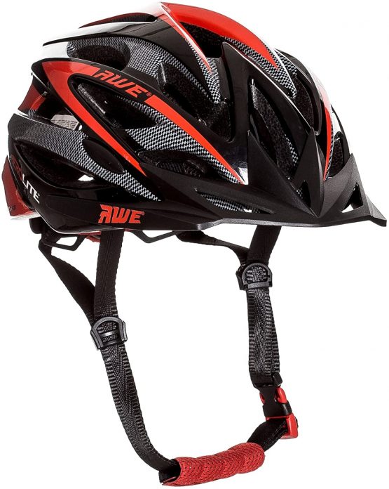 AWE AeroLite Men's Bicycle Helmet - Black/Red, Size 58-61