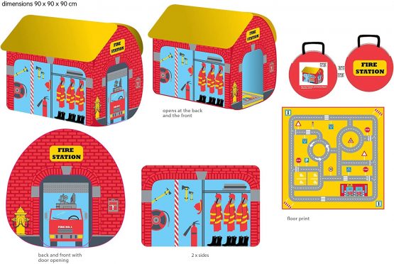 POP UP Pop It Up Childrens Play Tent with a Unique Printed Play Floor Toy Play Tent/ Playhouse/ Den for Boys - Image 2