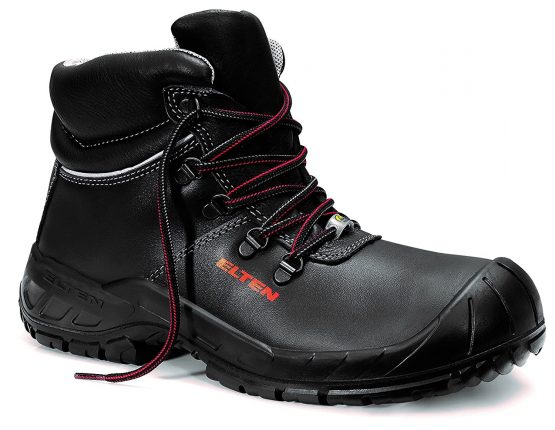Elten 765841-44 Safety Boots "Renzo Mid" ESD S3, Black/Red, Size 10 UK (44 EU)