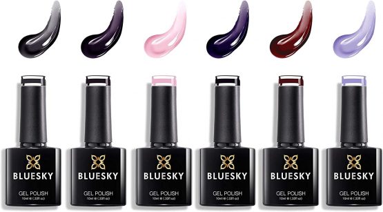 Bluesky Gel Nail Polishes, Lucky Set 18, 6 x 10ml, Black, Purple, Pink (Requires Curing Under LED/UV Nail Lamp)