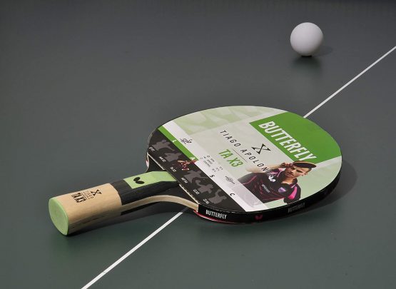 Butterfly Tiago Apolonoa TAX3 Table Tennis Bat - ITTF Approved 1.5mm Pan Asia Rubber - Image 3
