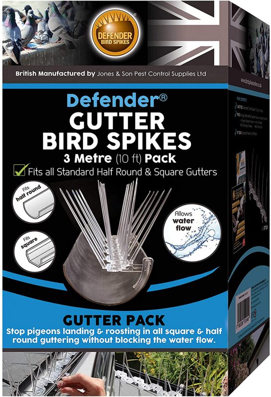 Defender Bird Spikes | Gutter Pack for Seagulls & Pigeons | Install Guide | 3 Metre