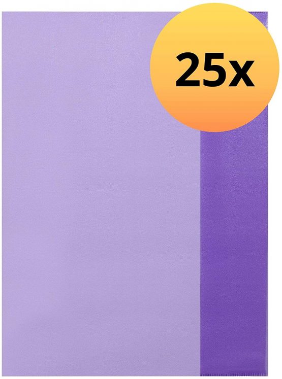 Landre 100420091 Protective Notebook Cover for DIN A5 Flexible Clean. Pack of 25 Transparent Book Cover for DIN A5 Violet-Transparent