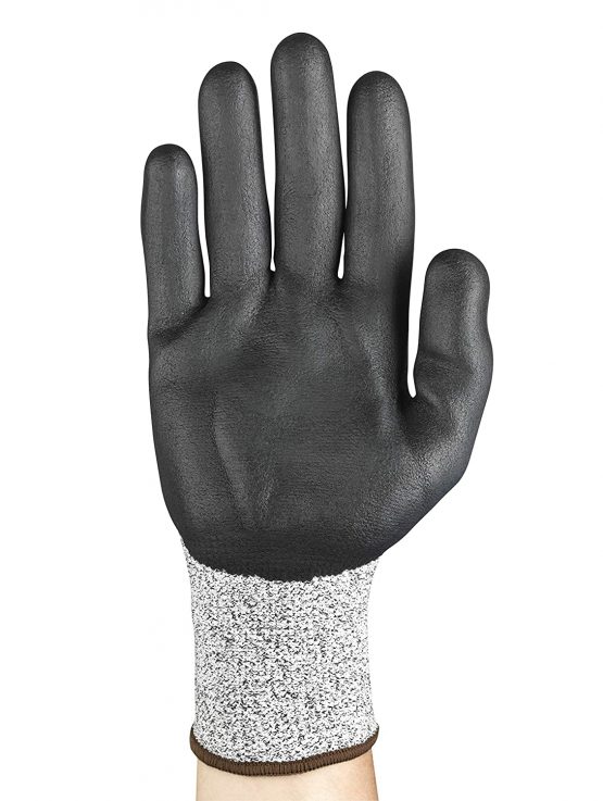 Ansell EDGE 48-706 Work Gloves for Men and Women High Cut resistance for Industrial, Home Improvement and DIY Jobs, Grey/Black, Size 11 (12 Pairs) - Image 3