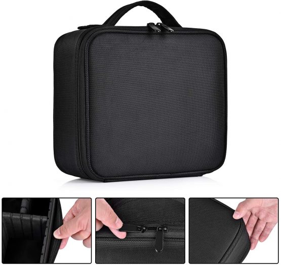 Travel Makeup Case Professional Cosmetic Train Cases Artist Storage Bag Make Up Tool Boxes Brushes Bags with Compartments Waterproof Detachable Vanity Organizer - Image 2