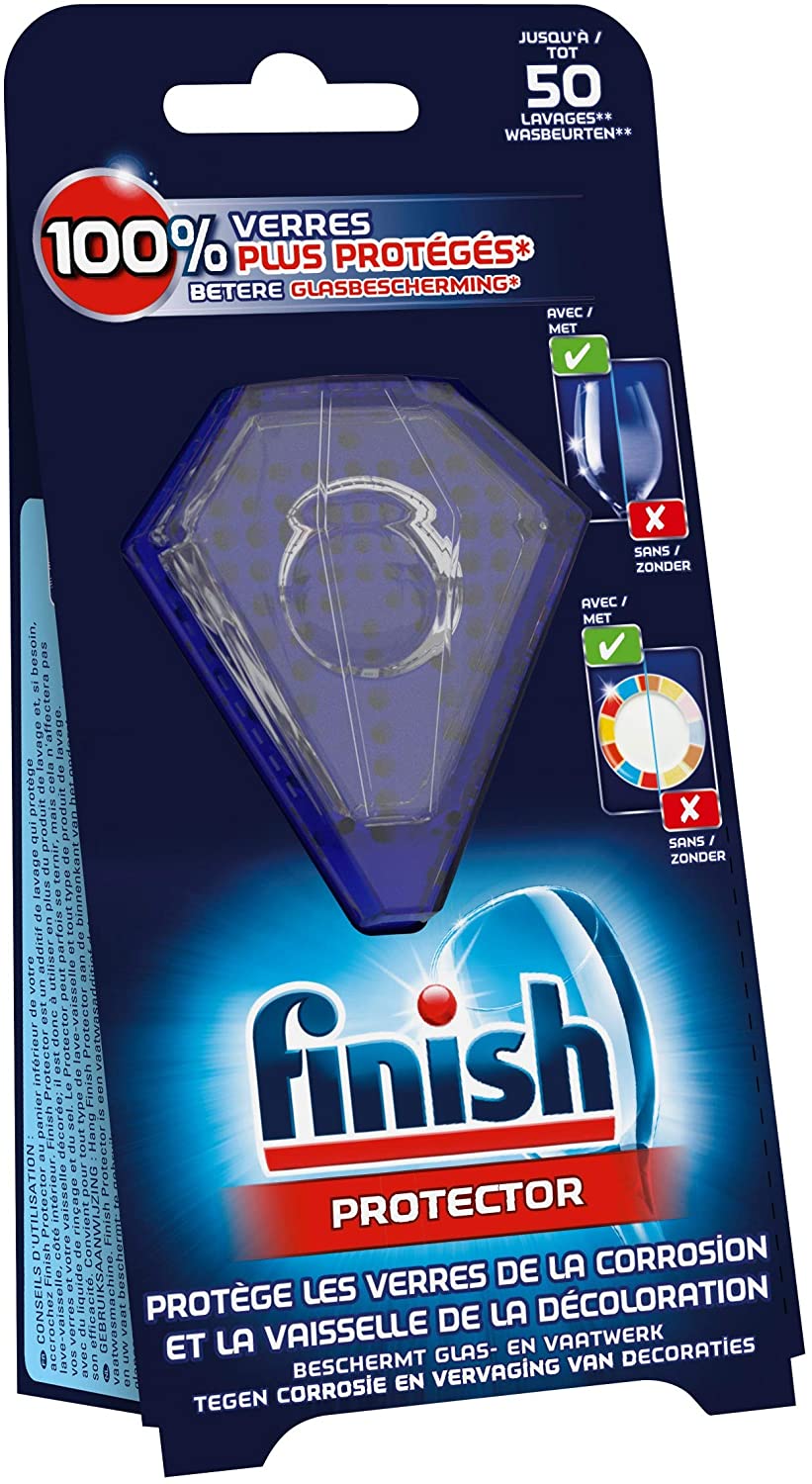 Finish Dishwasher Dish, Glass & Anti-Limescale Protector- Optimal Colour and Shine - Up to 50 Washes each, Pack of 1 - Image 2