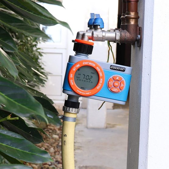 GRÜNTEK Digital water timer for garden lawn irrigation, hose/tap timer with display, flexible watering choice of weekdays and watering timer from 1 min to 360 min - Image 3
