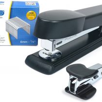Rapesco 1471 Germ-Savvy Antibacterial, Marlin Stapler & R4 Staple Remover & 5.000 26/6 mm Staples, Black