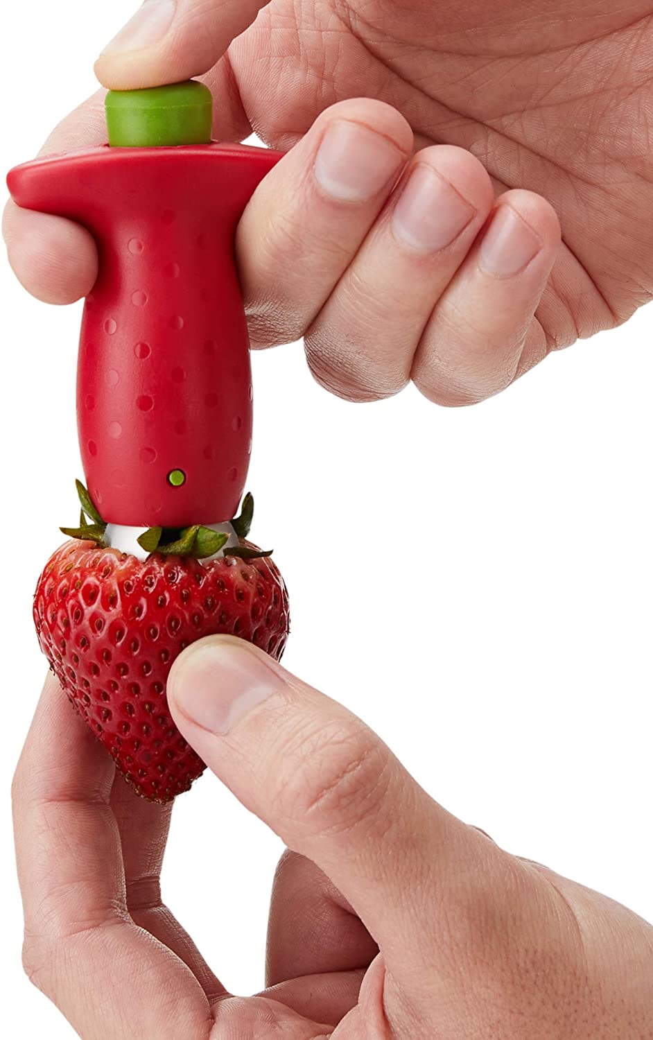 Chef'n StemGem™ Strawberry Huller, Red, 9 x 5 x 3 cm, Red, Green - Image 3