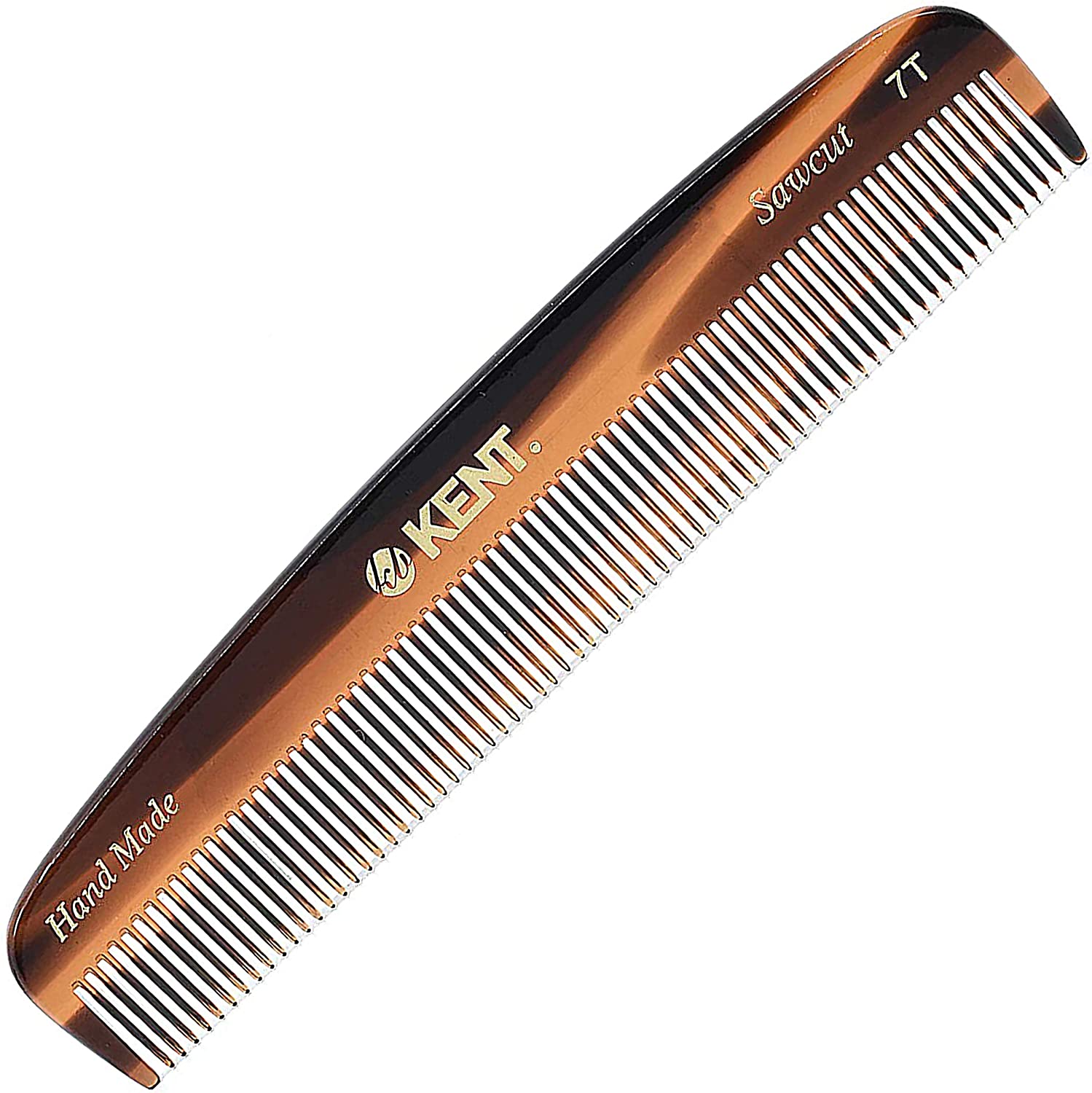 Kent Handmade Small Fine Toothed Pocket Hair Comb, 13.9 cm Length, Brown, 1 Pack