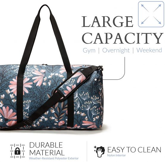 Jadyn B Weekender Bag - 56 cm./22 inch - 52L - Overnight or Weekend Duffel Bag with Shoe Pocket - Image 3