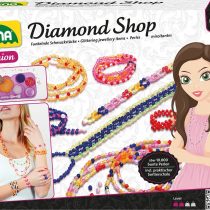 Lena 42304 Handicraft Diamond Shop Large, Complete 10.000 Beads, Elastic Threads, Sorting Bowl and Instructions, Jewellery Set for Children from 8 Years of Age, Multicoloured
