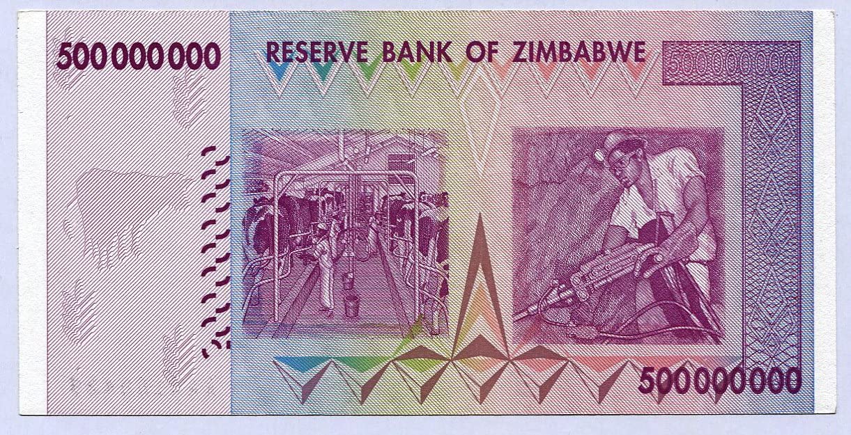 Zimbabwe Pick No: 82 2008 500 Million Dollars (Collectors Banknotes), Multicoloured, Medium - Image 2