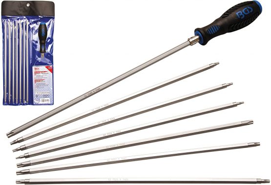 BGS 2325 | Screwdriver Set with interchangeable Blades | T-Star (for Torx) / TS-Star (for Torx Plus) | 8 pcs.
