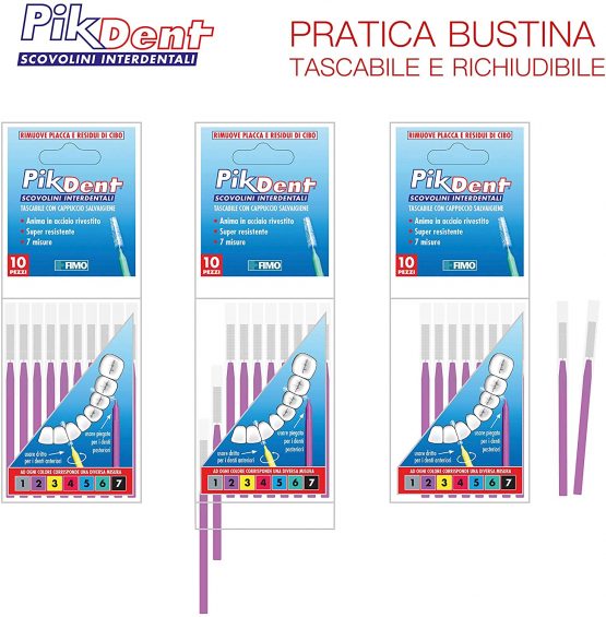 Pikdent Interdental Brushes with Coated Steel Core and Tyex Bristles Size 4 Red 0.7mm Cylindrical - 10 Brushes - Image 4