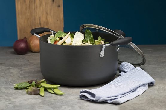 Zinel 4150 Hard Anodised Non-Stick Casserole, Grey, 20 cm - Image 3