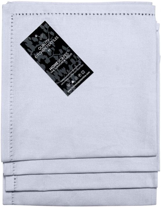 HOMESCAPES - Four - Cream - Napkins - 100% Cotton - 18 x 18 Inch (45 x 45 cm) Easy Care Table Hand Woven Napkins - Washable at 40 Deg C