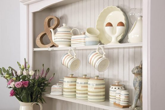 KitchenCraft Classic Collection Striped Ceramic Sugar Container, 800 ml (28 fl oz) - Cream - Image 3