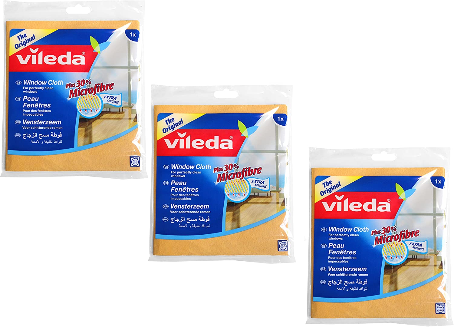 Vileda PANNO VETRI - balletas Multi-Purpose Cleaning, Pack of 1, Lemon Tree, 3 Count (Pack of 1)