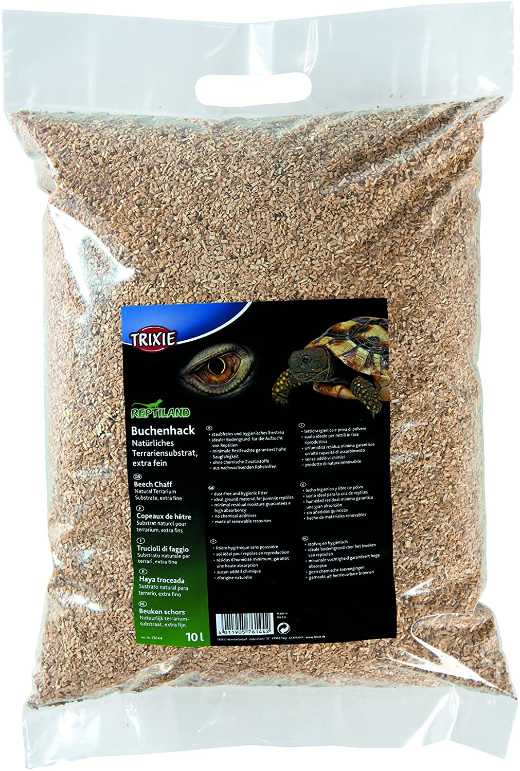 TRIXIE beech wood terrarium substrate extra fine, 10 litres, for reptile breeding, high absorbency, dust-free and hygienic
