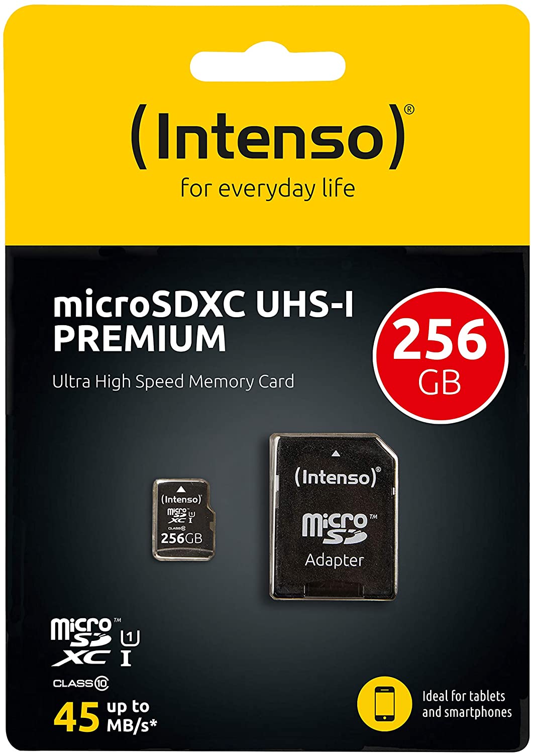 Intenso Premium Microsdxc Memory Card INCL. SD Adapter, Class 10 UHS-I, 256 GB, Black - Image 2