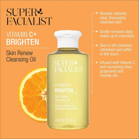 Super Facialist Vitamin C+ Brighten Skin Renew Cleansing Oil, 200ml - Image 3