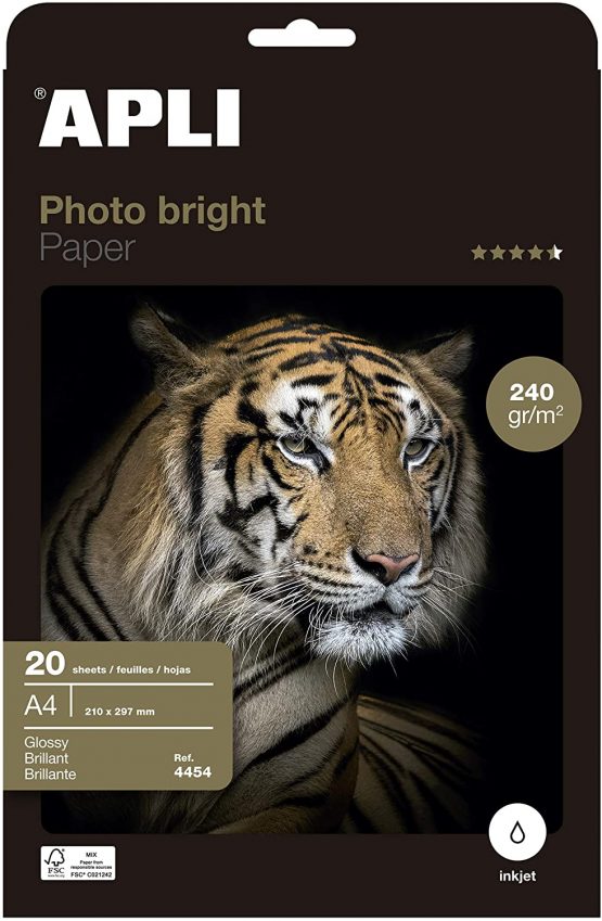 Apli Photo Bright Paper 240gsm A4 Ref 4454 [20 Sheets]