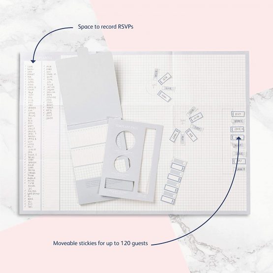 Busy B Wedding Seating Planner with Guest Stickers and Table Planners, Blue, One Size - Image 3