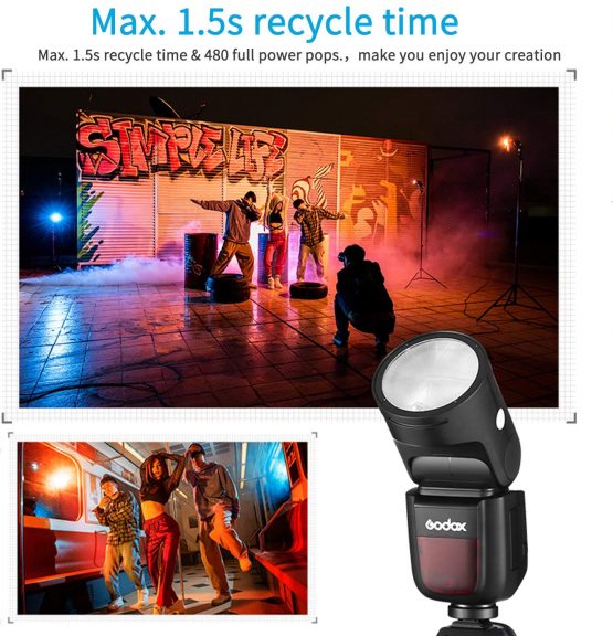 Godox V1-N Round Head Camera Flash Speedlite, TTL 2.4G HSS Speedlight for Nikon DSLR Cameras for Nikon D800 D700 D7100 D7000 D5200 D5100 D5000 D300 D300S D3200 D3100 D3000 D200 D70S D810 D610 D90 D750 - Image 2