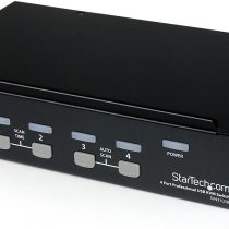 StarTech 4 Port Professional VGA USB KVM Switch with Hub - 1U Rack-mountable KVM Switch (SV431USB)