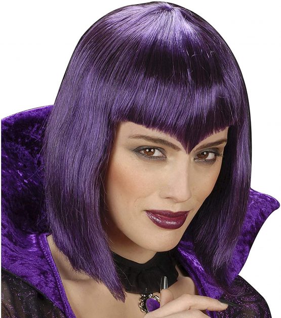 Gothic Vamp Purple Wig for Hair Accessory Fancy Dress