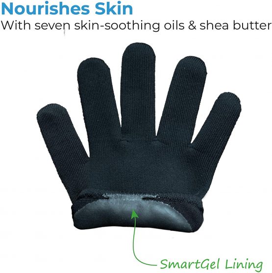 NatraCure Black Gel Moisturizing Gloves - Image 4