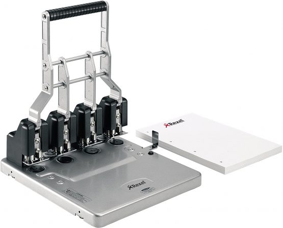 Rexel HD4150 Ultra Heavy Duty 4 Hole Punch, 150 Sheet Capacity, Effortless Punching, Metal, Silver/Black, 2101235 - Image 3