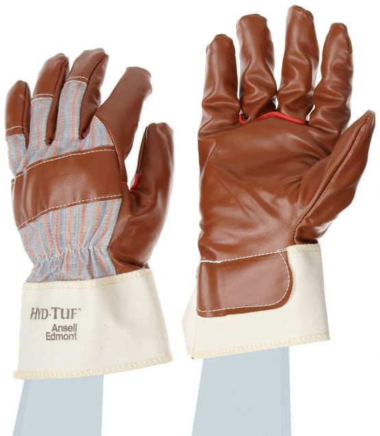 Ansell Hyd-Tuf 52-547 Multi-purpose gloves, mechanical protection, Brown, Size 10 (Pack of 12 pairs)