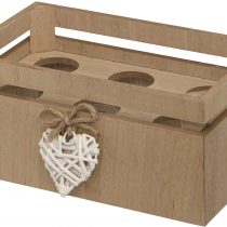 Maturi H315 Woven Heart Wooden Crate for Half A Dozen Eggs, Wood