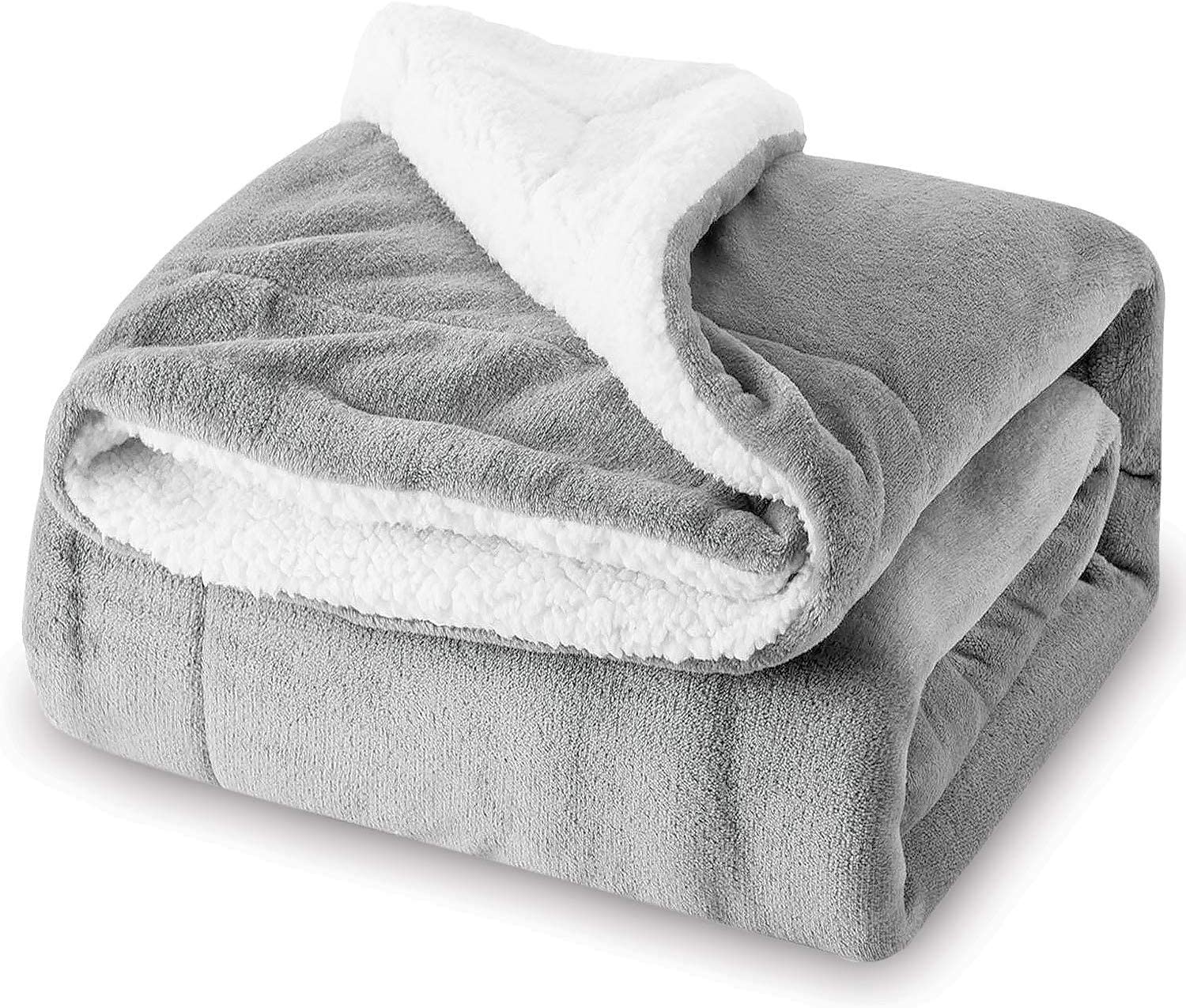 VIA MONTEN Sherpa Fleece Throw Blanket