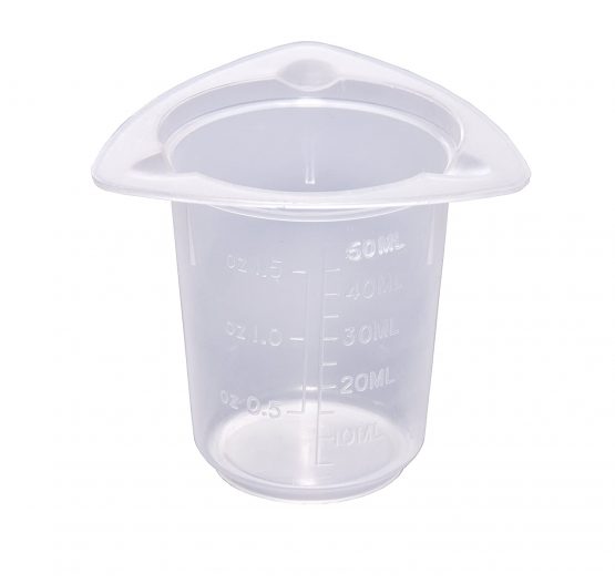 Camlab Plastics Tri-Cornered Plastic Beaker 50mL Pack of 25